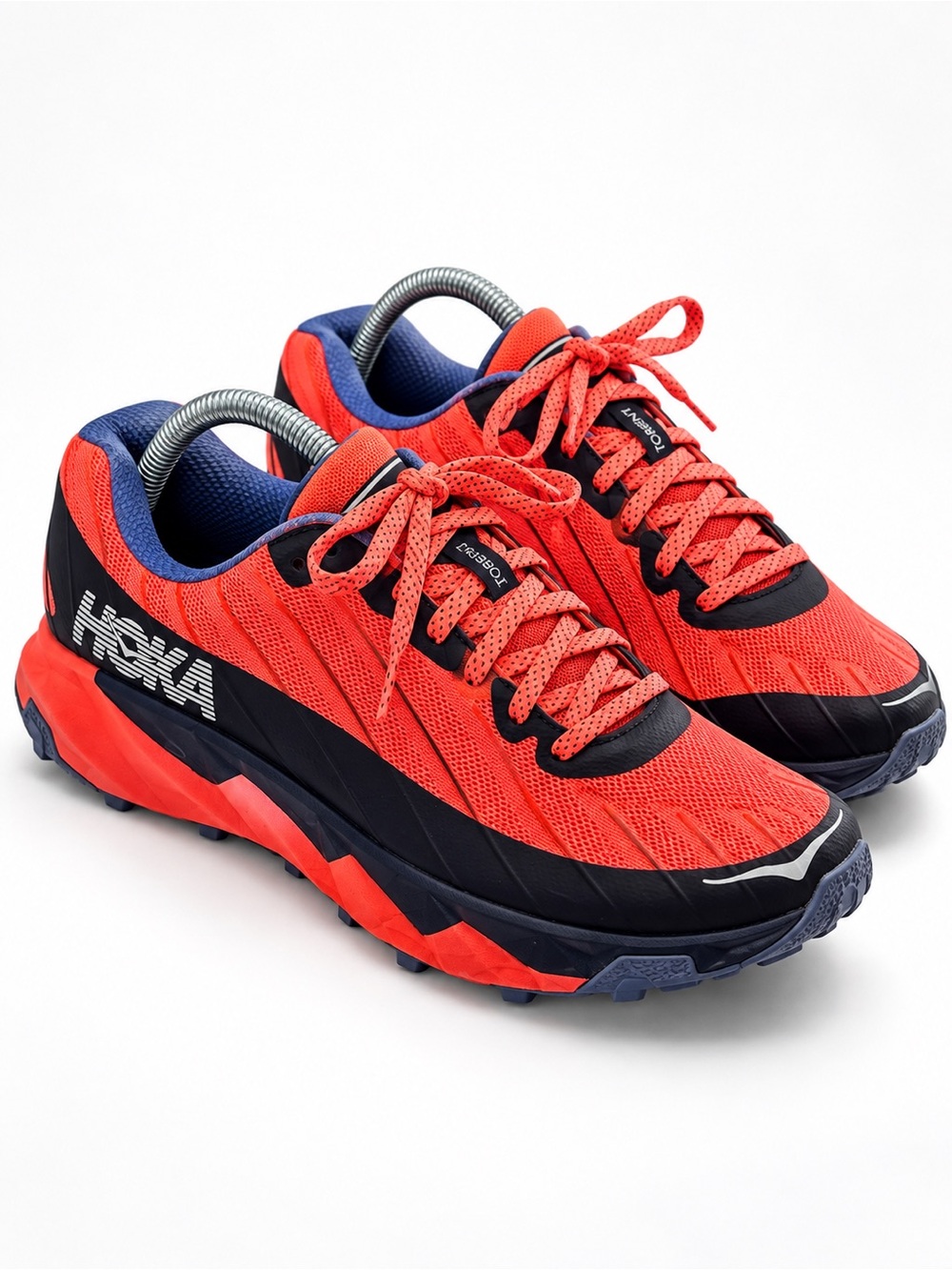 Hoka One One Women Torrent Trail Running Shoes Size 10 Coral Orange Black 109775